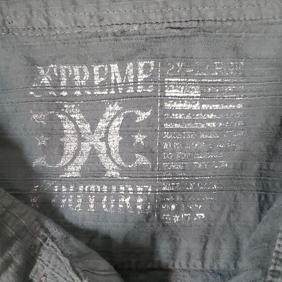Xtreme Couture Affliction Button‎ Down Long Sleeve Velvet Cross Wings Crown 2XL - Picture 6 of 8